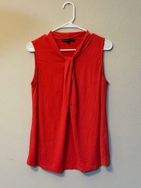 Preston & York Sleeveless Tie Neck Blouse Top